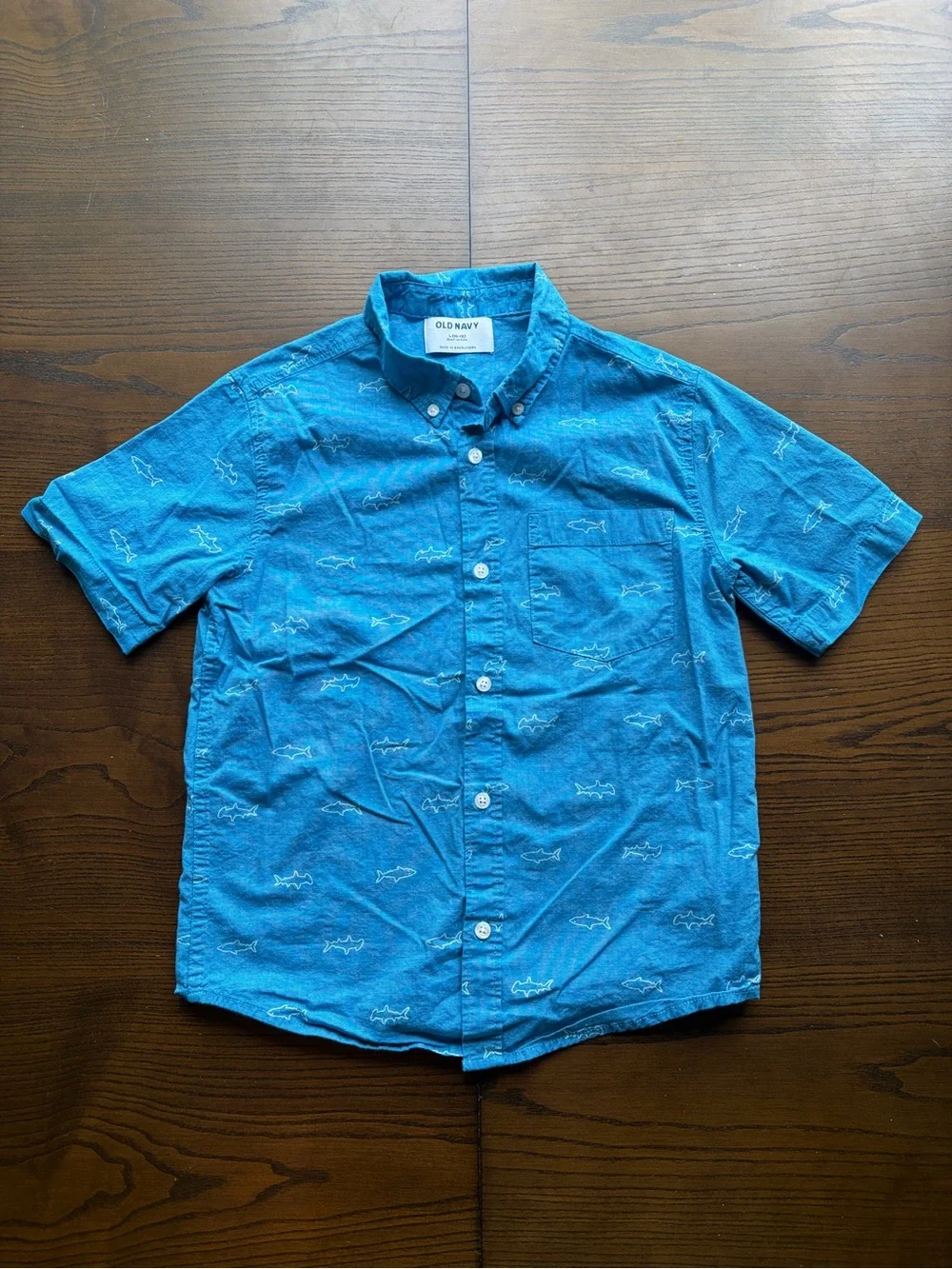 Old Navy Boy's Short-Sleeve Button-Down Shirt in Blue